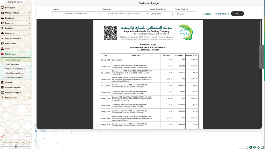 Customer Ledger