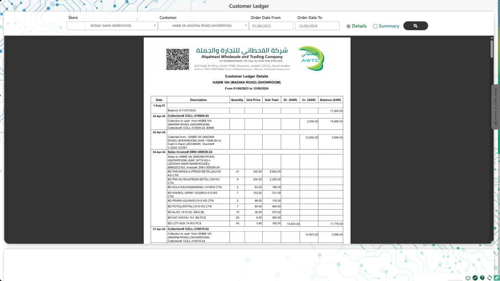 Customer Ledger