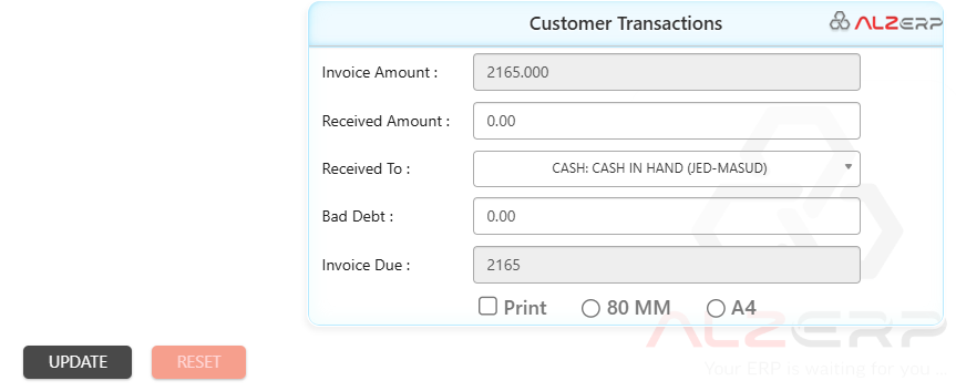 Sales Management in Cloud ERP software for wholesale and retail business