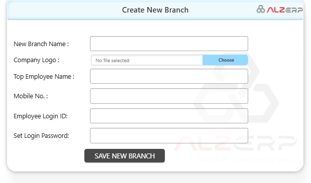 Creating a New Branch in ALZERP Cloud ERP Software