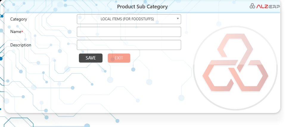 Product Subcategory Setup feature in ALZERP allows for a deeper level of product classification